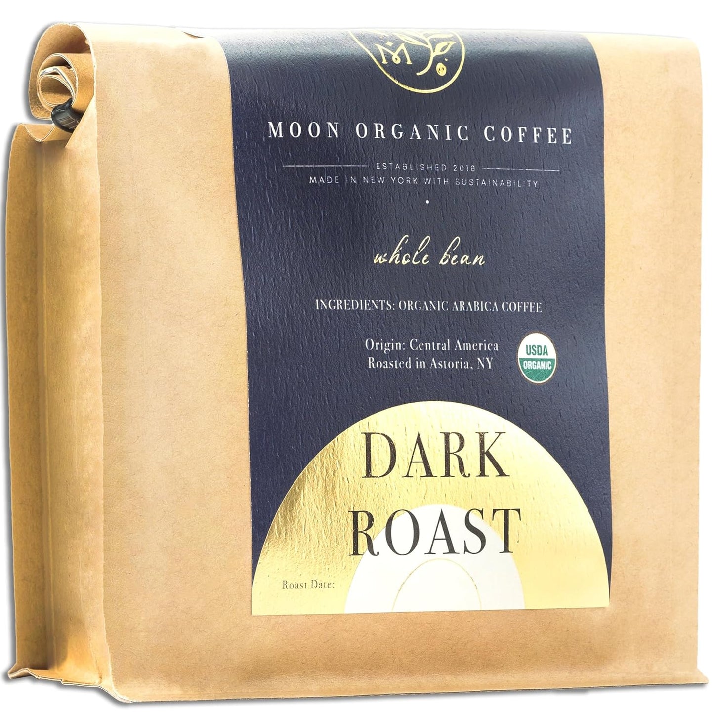 Moon Organic Coffee Dark Roast Whole Bean 10 oz